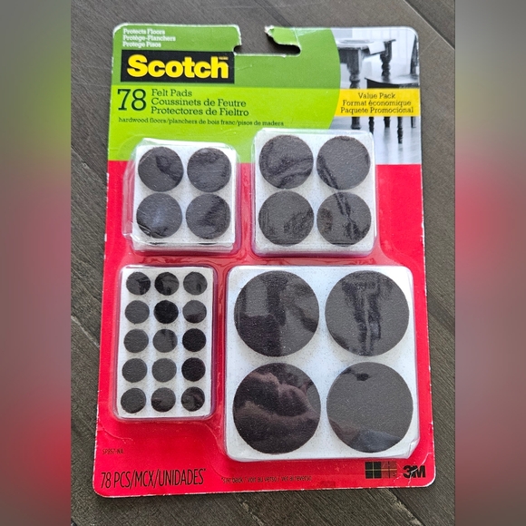 Scotch Round Felt Pads SP857-NA Multi Pack Brown 78 Pads New In Package - Picture 1 of 2